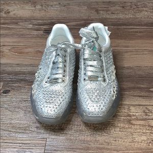 Custom silver sneakers
